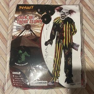 Spirit Trick or Treat Clown Costume with Mask like new Size Medium 8/10 Kids